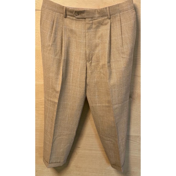 Jos. A. Bank Other - Jos. A. Bank Pleated Front Cuffed Glen Plaid Men's 35 REG Wool Pants